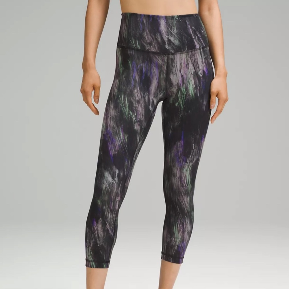 Lululemon Wunder Train High-Rise Crop, 23” Wayward Stride Rhino Grey, Size 4